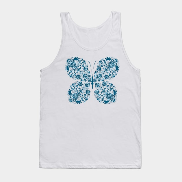 Paisley Blue Lagoon Butterfly Tank Top by 4U2NV-LDN